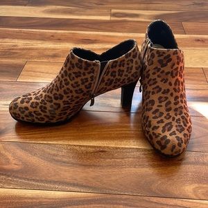 Leopard print booties